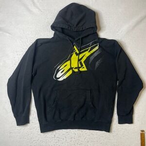 Alpinestars Hoodie Mens Large Black Graphic Pullover Logo Motocross